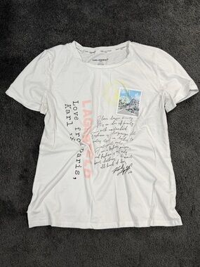 Karl Lagerfeld White Graphic Short-Sleeve Tee